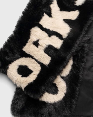 Šál 032C Faux Fur Scarf With Lettering Čierna | F24-UAW-3303-050, 1