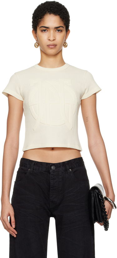 Crop Top Jean Paul Gaultier Jean Paul Gaultier 'The JPG' Cropped T-Shirt Béžová | 25/33-F-TS097E-J071-03, 0