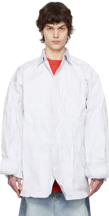 Košeľa VETEMENTS Vetements Runway Metalized Wrinkled Shirt Biela | UA66SH110W, 0