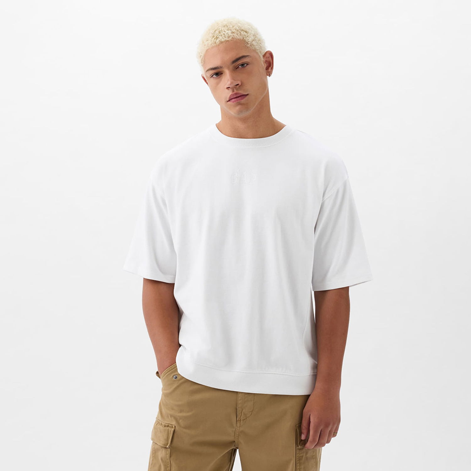 Tričko GAP Micro Logo Tee Optic White V6 Biela | 857899-02, 0
