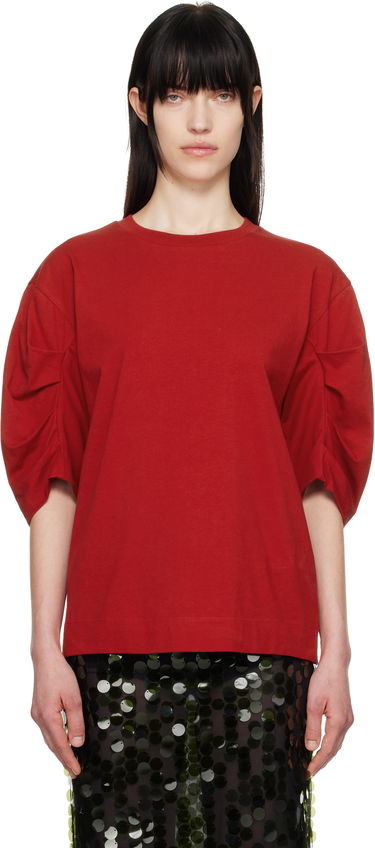 Tričko Dries Van Noten Dries Van Noten Pleated T-Shirt Červená | 251-011141-1603, 0