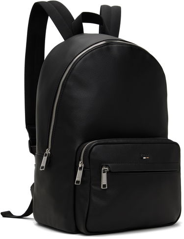 Batoh BOSS BOSS Pebble-Grained Faux-Leather Backpack Čierna | 50536499, 1