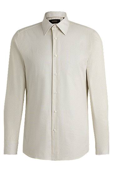 Košeľa BOSS BOSS Slim-Fit Printed Cotton Shirt Béžová | 50541281, 0