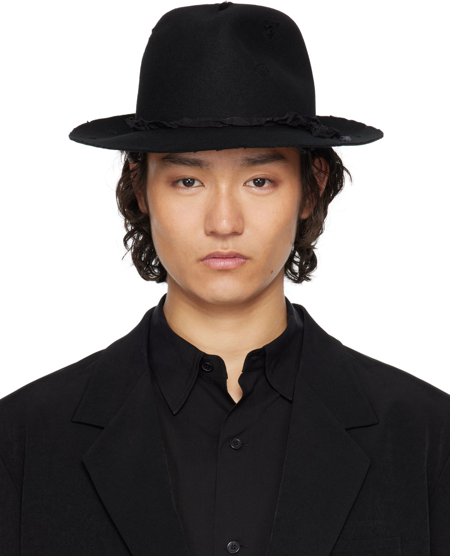 Klobúk Yohji Yamamoto YOHJI YAMAMOTO Wool Soft Hat Čierna | HP-H05-160, 0