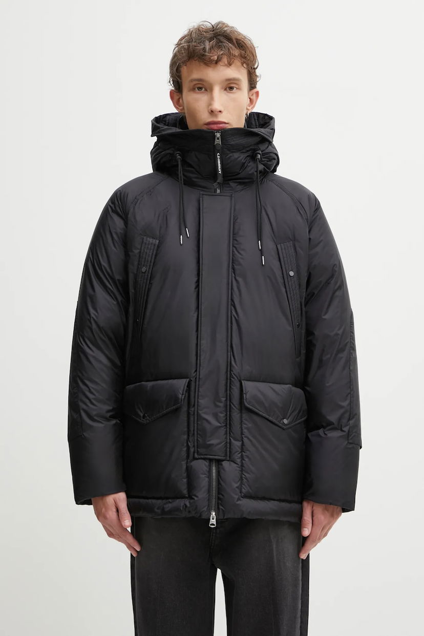 Prešívaná bunda C.P. Company Hooded Winter Puffer Jacket Čierna | 19CMOW184A110467A