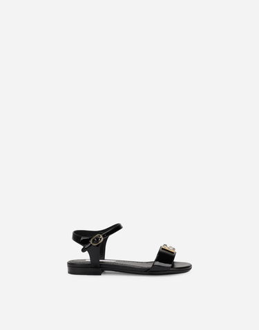 Tenisky a topánky Dolce & Gabbana Patent Leather Sandals With Dg Logo Čierna | D11048A115380999, 0