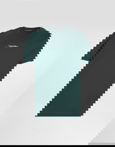 Tričko Dolce & Gabbana Cotton T-shirt With Embroidered Patch Zelené | G8RN8ZG7P0CV0018, 0