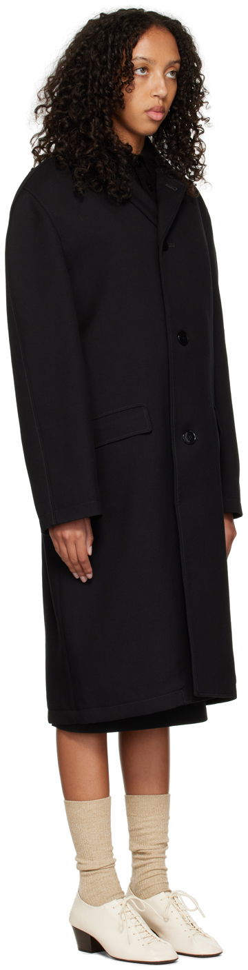 Kabáty LEMAIRE Lemaire Crombie Wool-Blend Long Coat Čierna | CO180 LF801, 1