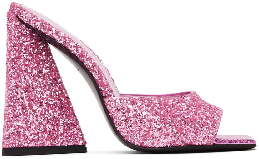 Doplnky The Attico Attico Devon Glitter Mules Ružová | 232WS000 G001