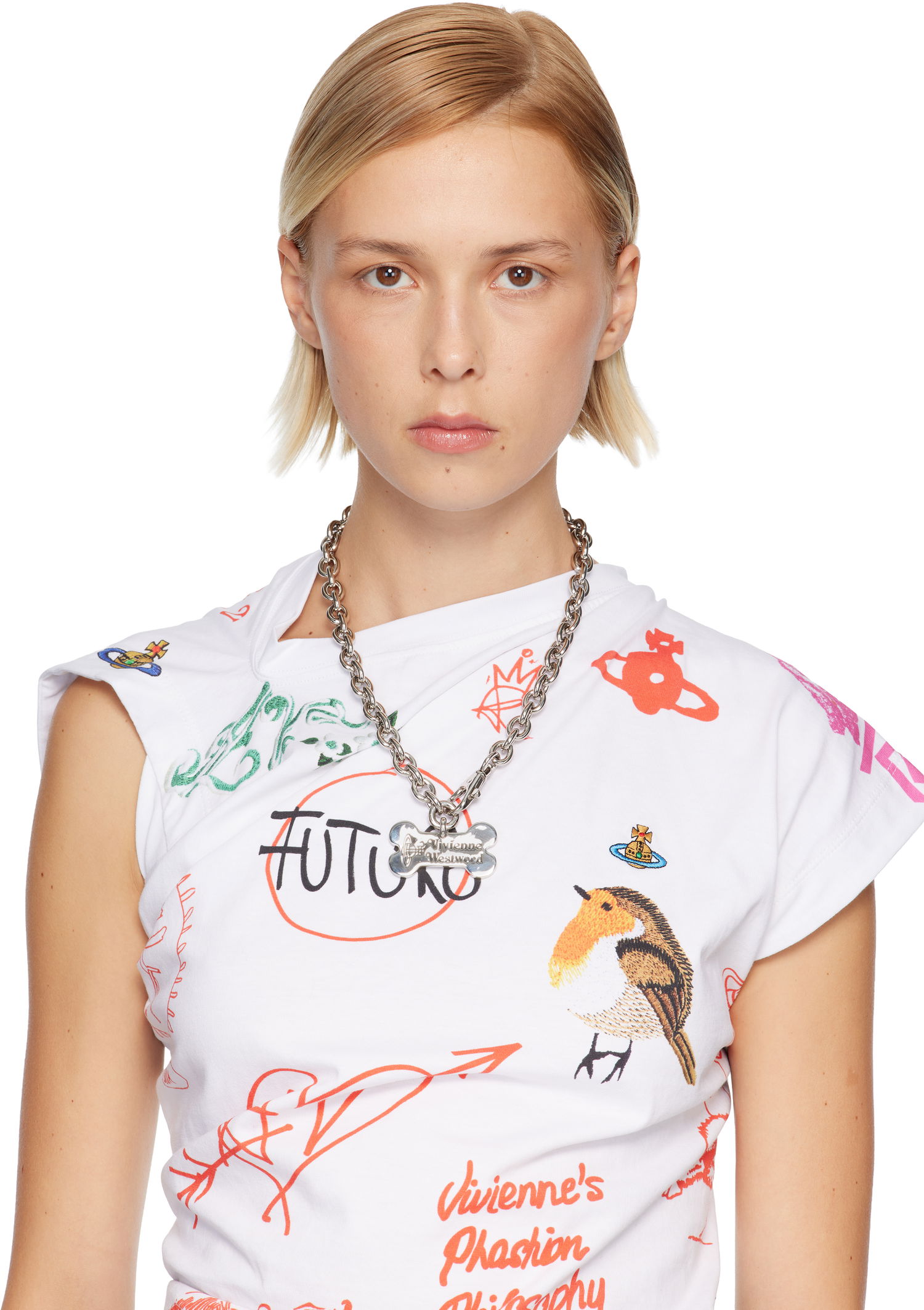 Náhrdelník Vivienne Westwood Vivienne Westwood Dog Tag Necklace Metalická | 63010141-02P017-, 1