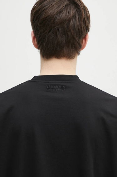 Tričko VETEMENTS Oval Logo Oversized T-Shirt Čierna | UA66TR605BW, 4