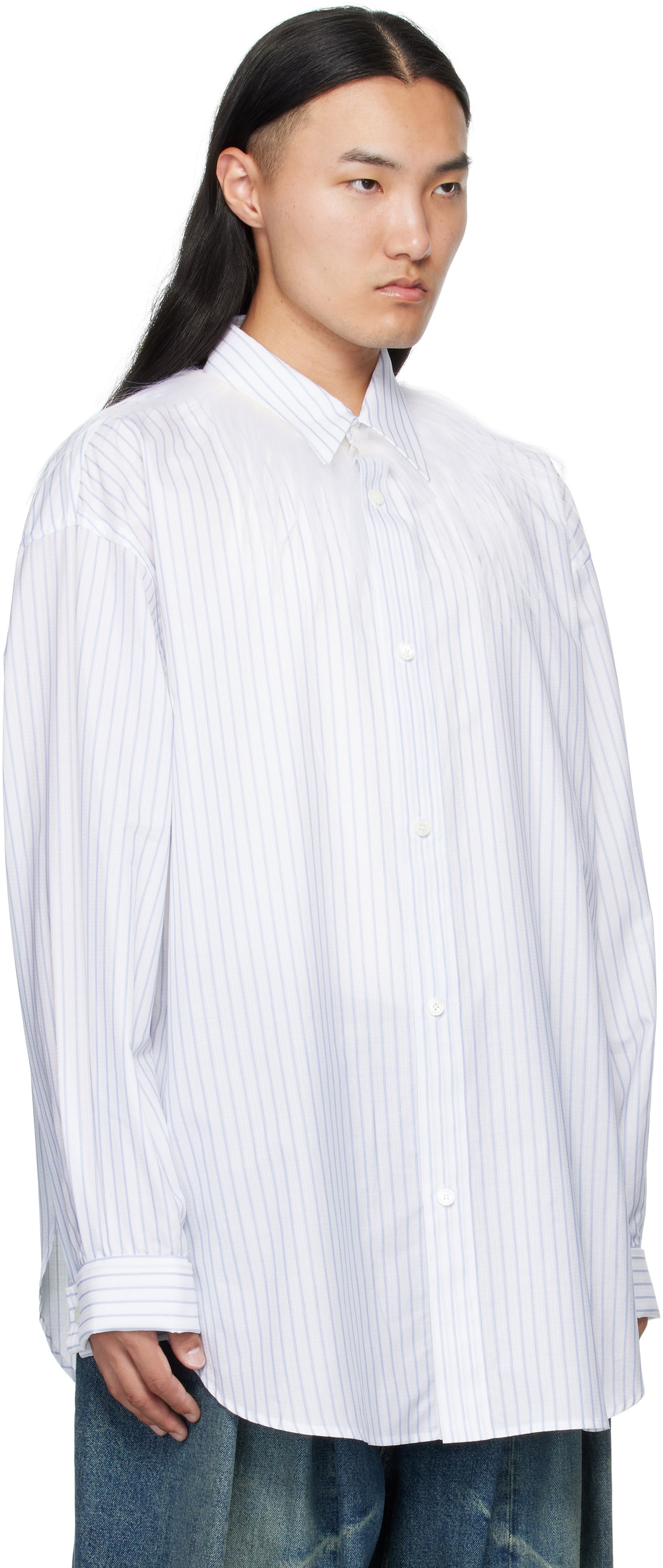 Košeľa HED MAYNER Hed Mayner Kidassia Striped Collared Shirt Biela | HMMB60001P-HB049, 1