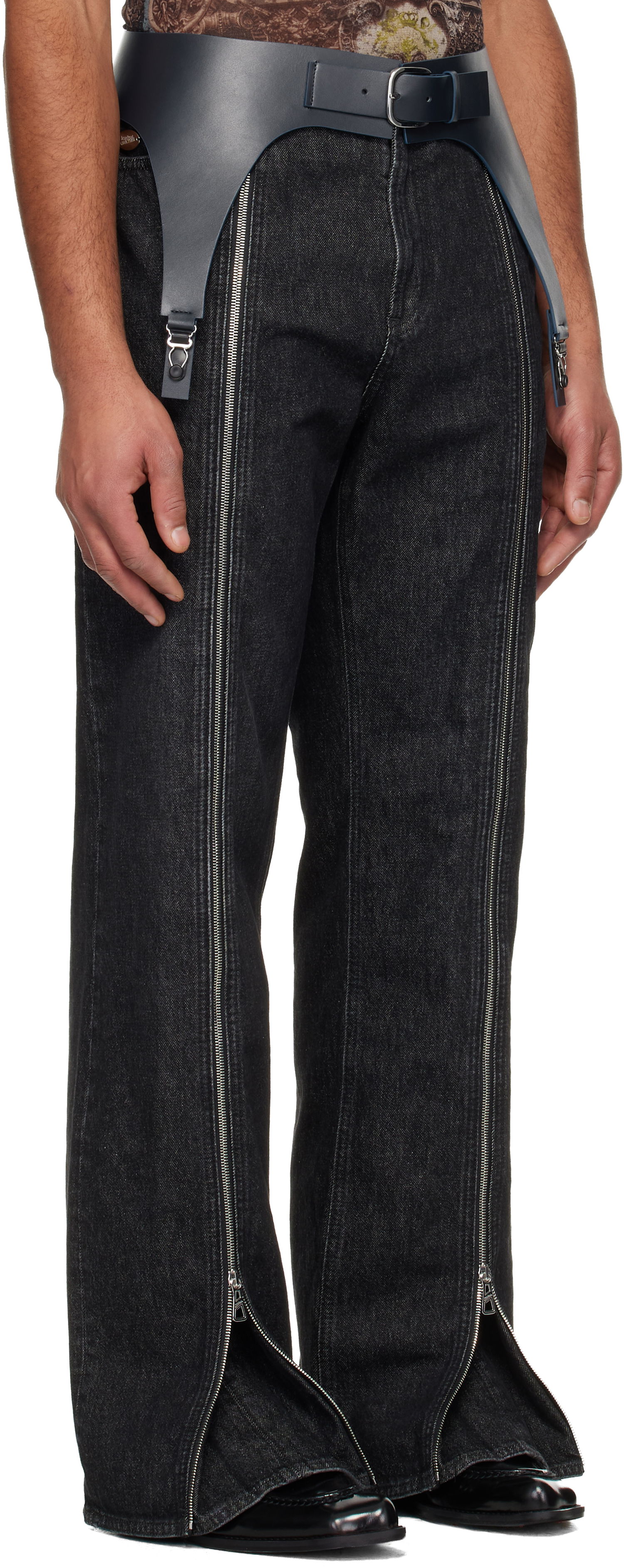 Opasok Jean Paul Gaultier Leather Garter Belt 'The Garter' Čierna | 25/04-W-AC040-L037-59, 1