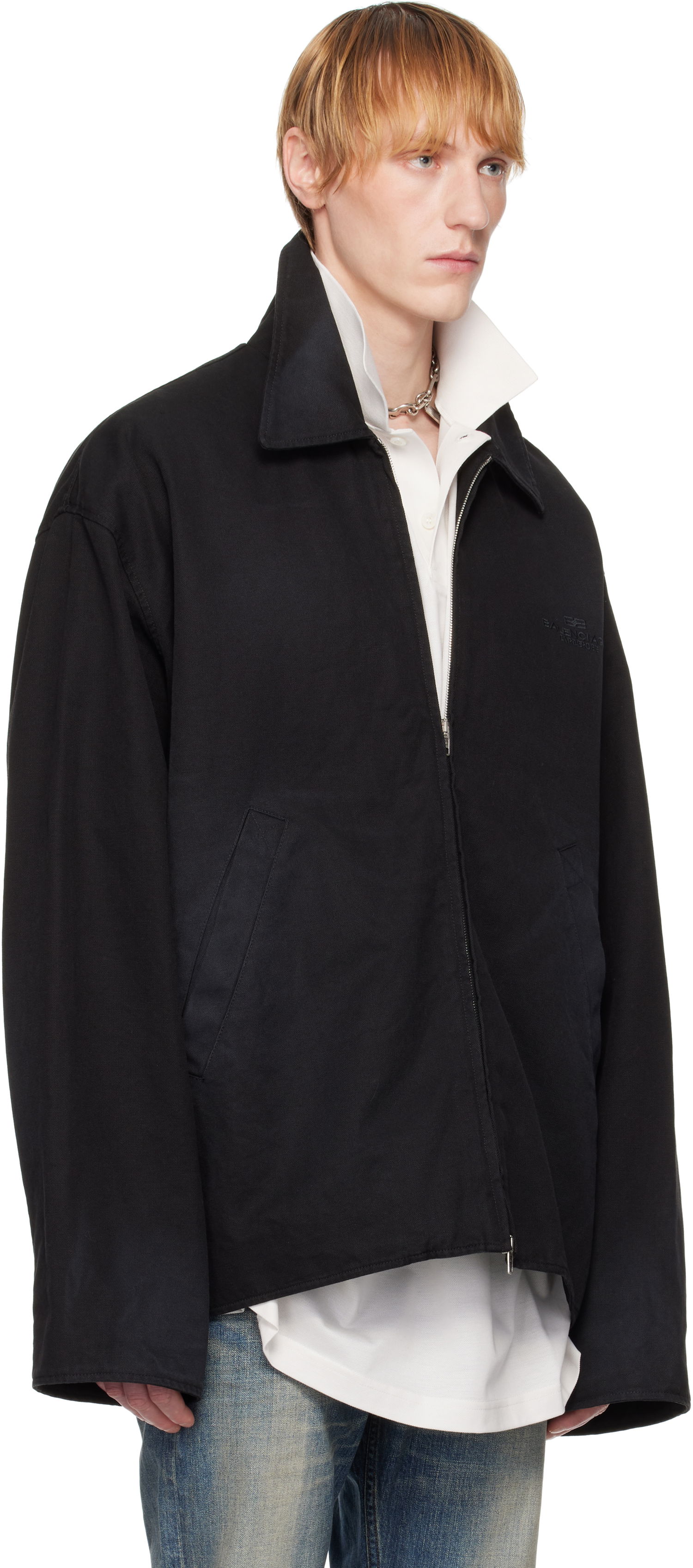 Vetrovka Balenciaga Zip-Up Jacket Čierna | 817649TRP15, 1