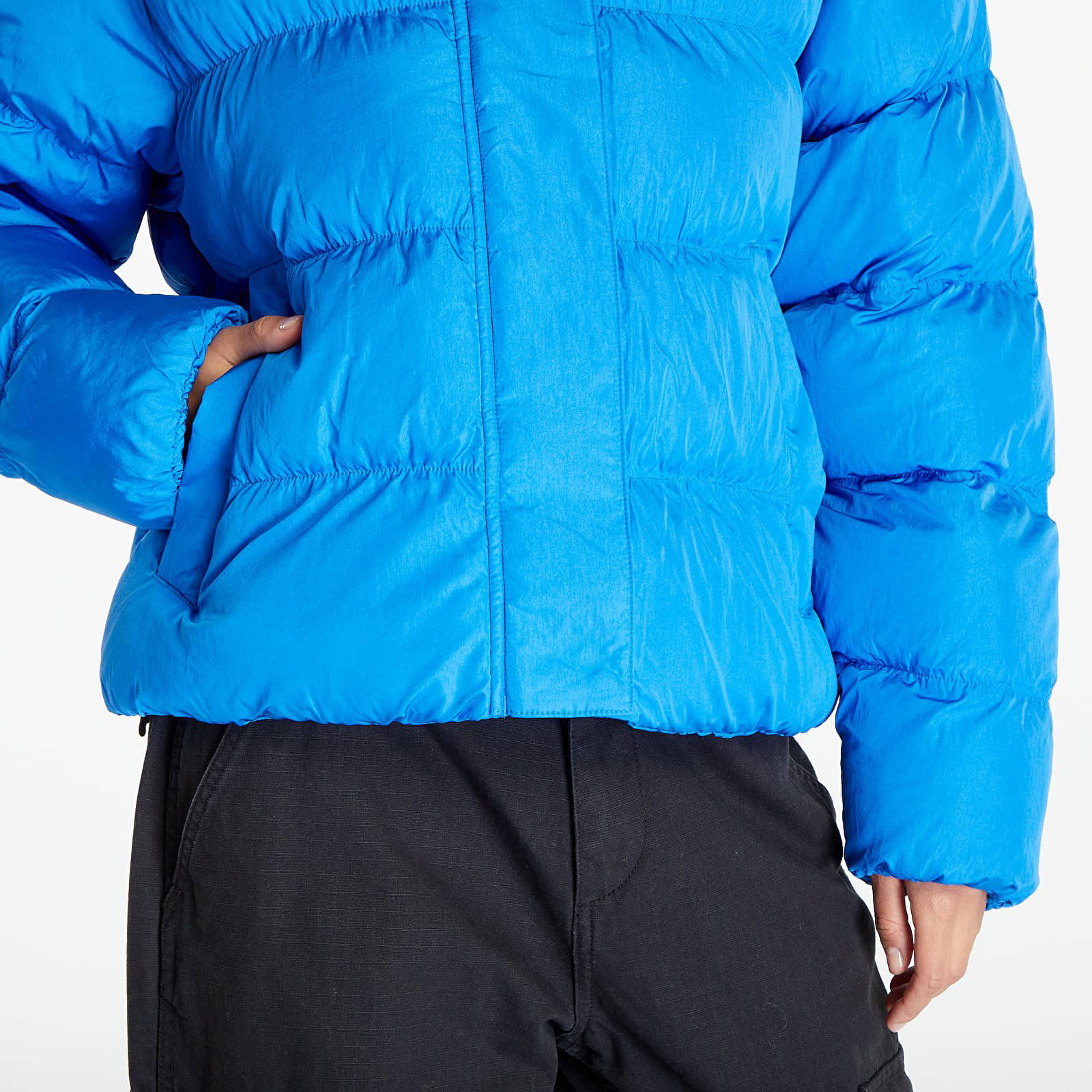 Short Vegan Puffer Jacket "Blue Bird"