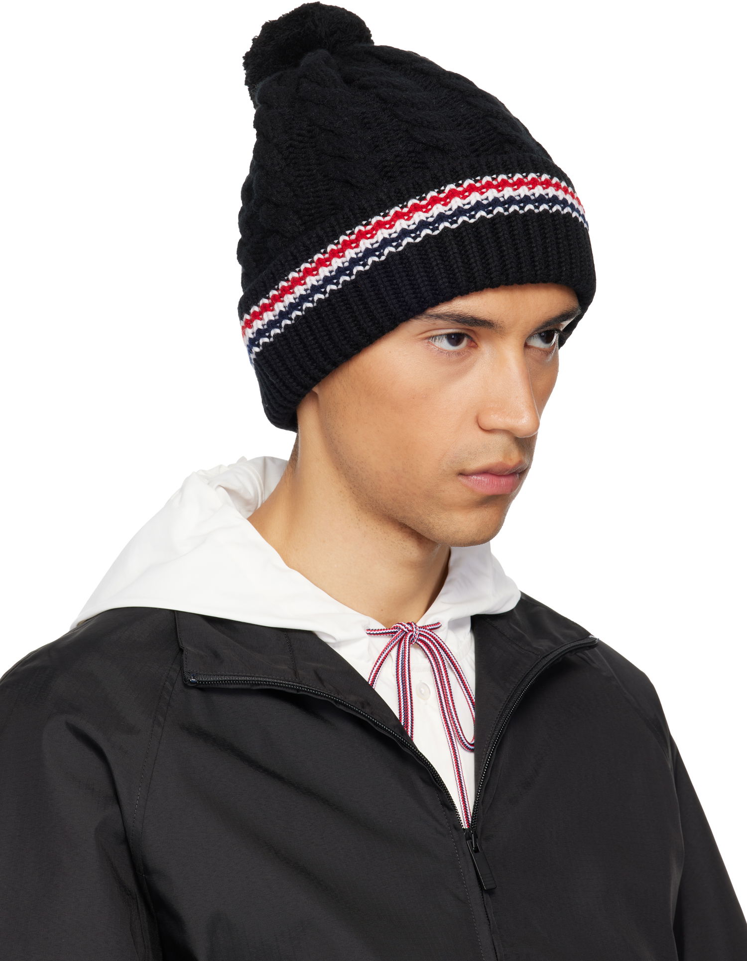 Kulicha Thom Browne Cashmere Baby Cable Stitch Pom Pom Beanie Rôznofarebný | UKH047A-Y2001, 1