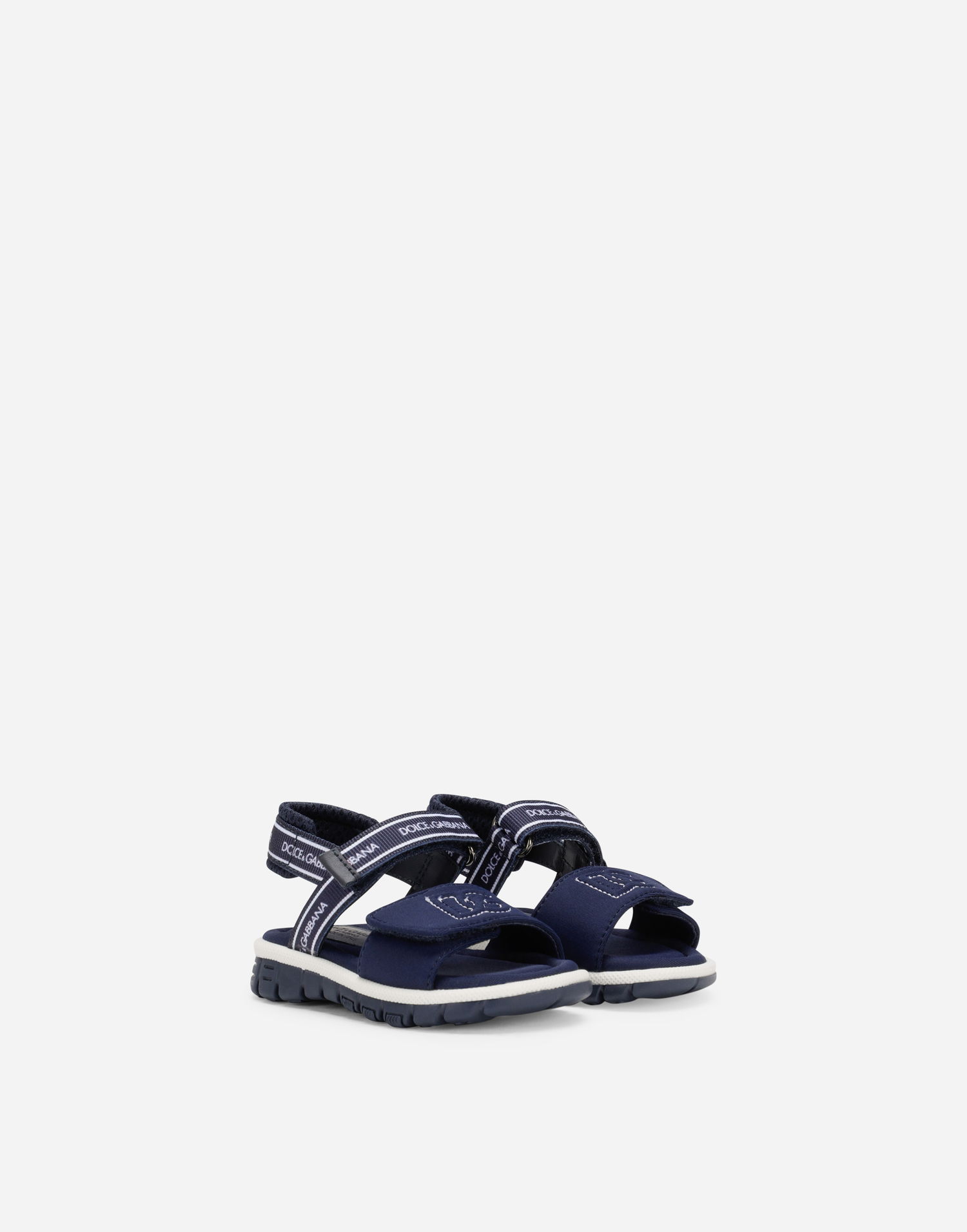 Tenisky a topánky Dolce & Gabbana Technical Fabric Sandals With DG Logo For First Steps Navy | DL0068AY2338D600, 1
