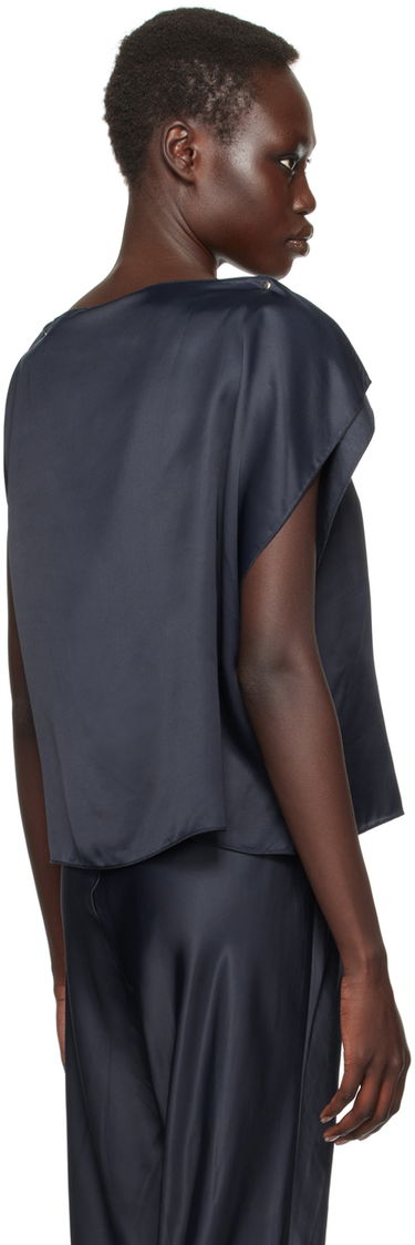 Tielko Baserange Baserange Clavo Satin Blouse Navy | TOCLA-VI-WI24, 2
