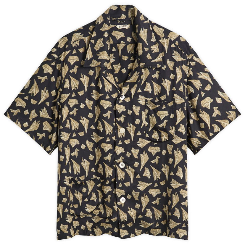 Košeľa Bode Paper Hat Short Sleeve Shirt Čierna | MRF25SH012
