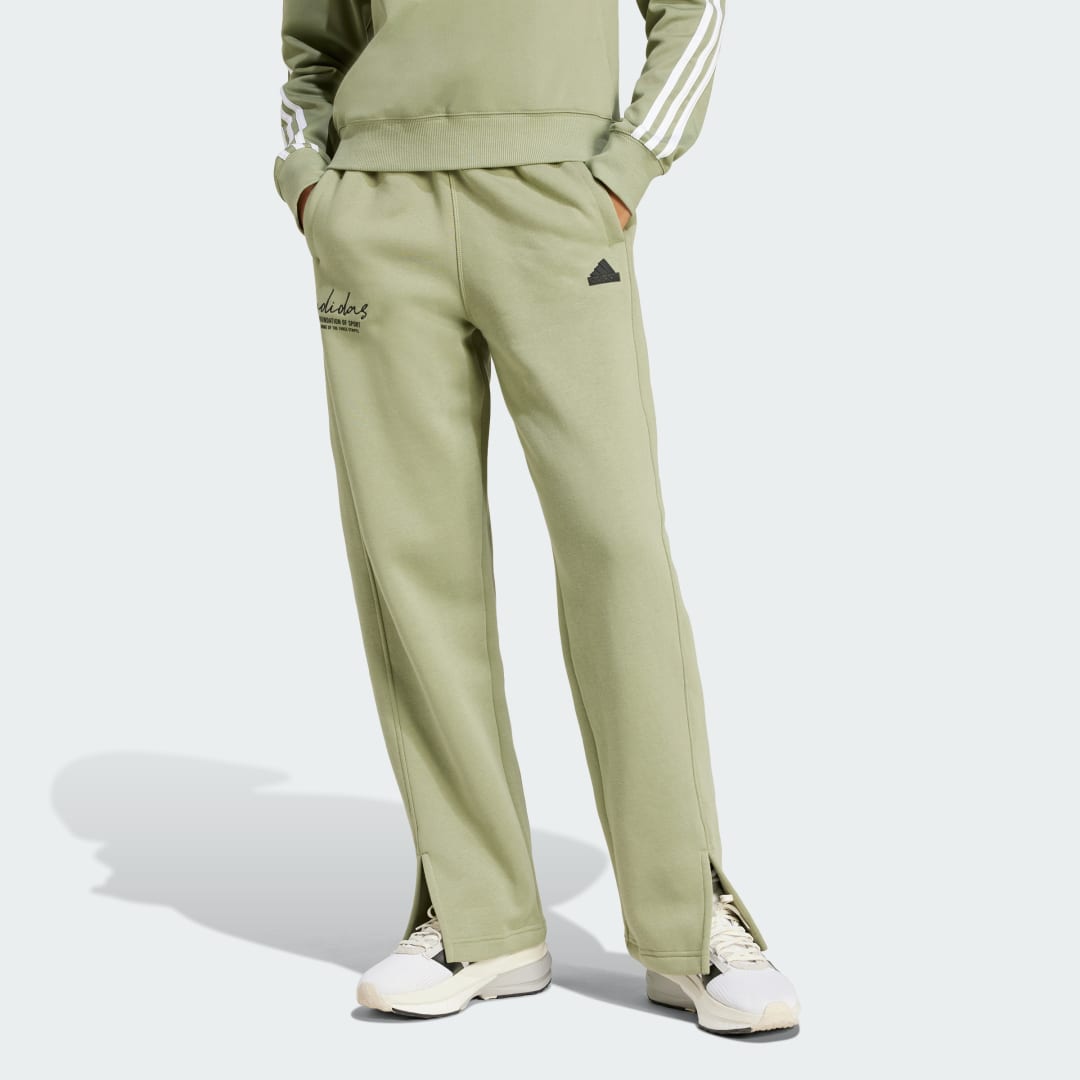 Tepláky adidas Performance Signature Fleece Straight Leg Pants Zelené | IY1465, 0