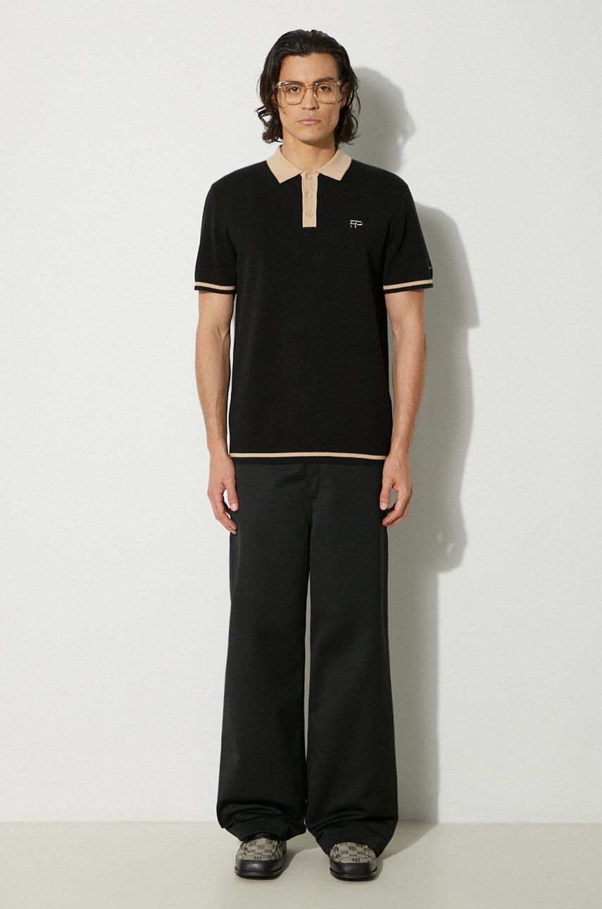 Polo tričko Filling Pieces Knit Polo Shirt Čierna | 80713661861, 1