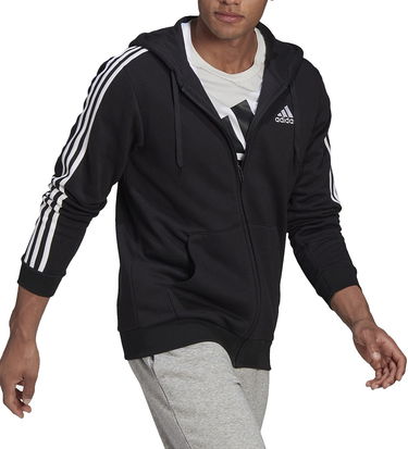 Mikina adidas Originals 3-Stripes Full Zip Hoodie Čierna | b47368, 0
