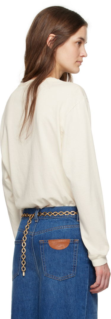 Tričko CHLOÉ Chloé Oversized Logo Long Sleeve T-Shirt Béžová | CH25SJH07183, 2