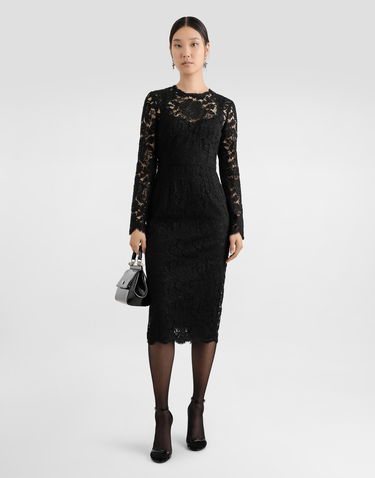 Šaty Dolce & Gabbana Dolce & Gabbana Lace Midi Dress 42 Čierna | F6M0DTHLM7LN0000, 1