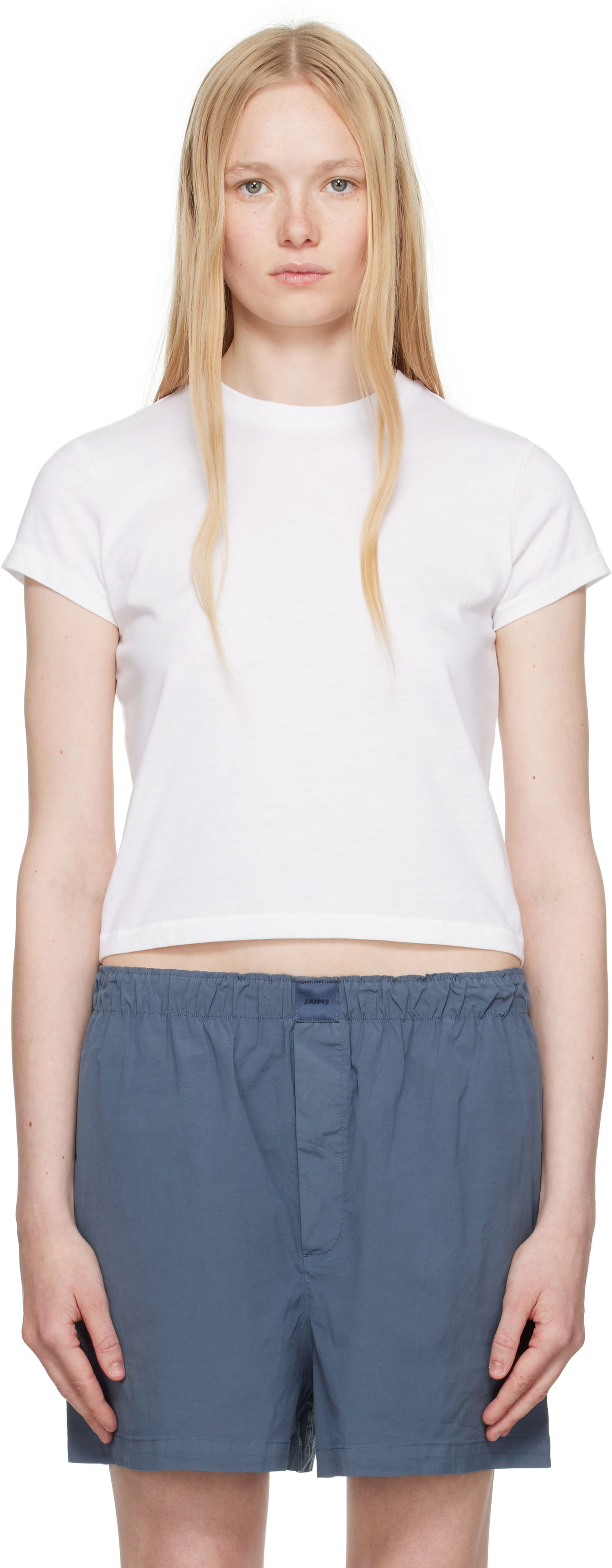 Šortky SKIMS SKIMS Cotton Poplin Boxers Modrá | BO-SHO-7995W, 0
