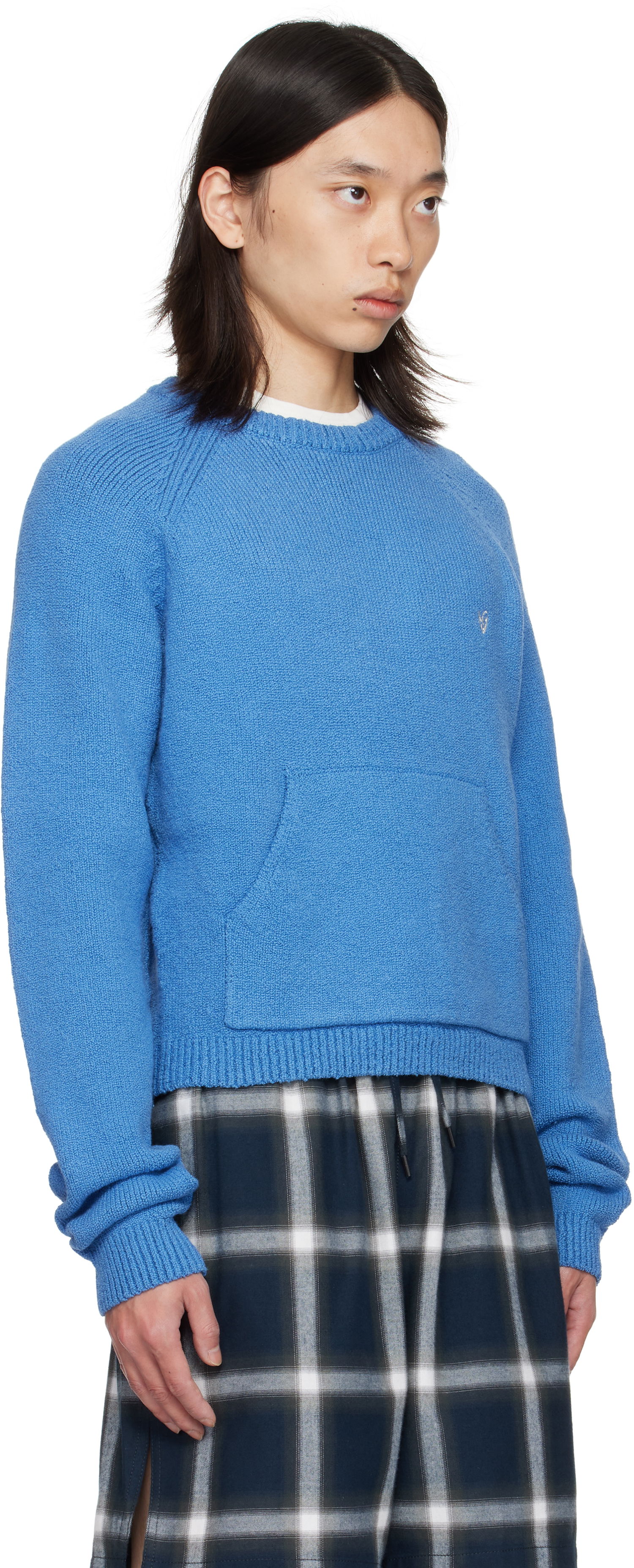 Sveter Acne Studios Blue Crewneck Sweater Modrá | B60382-, 1