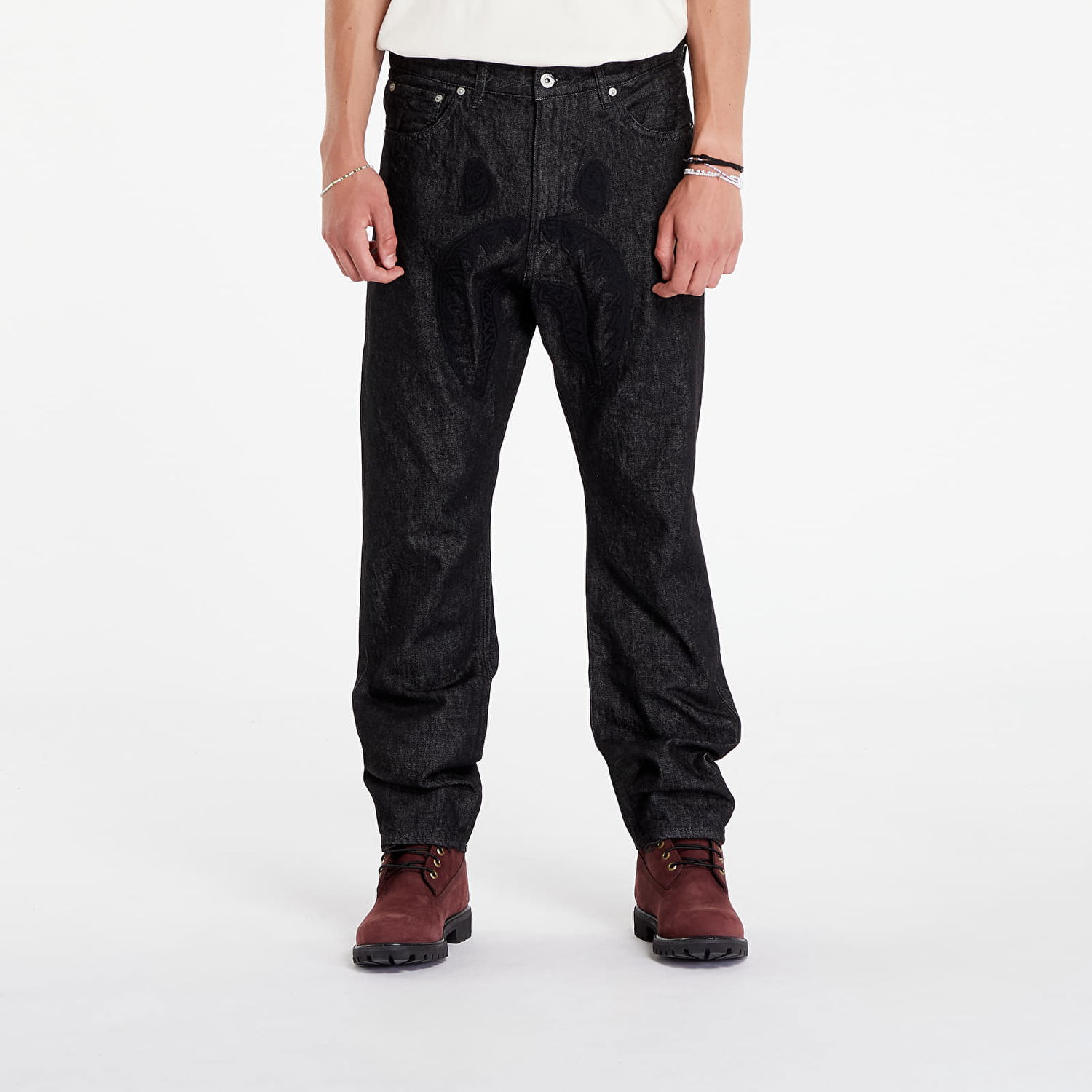 Džínsy BAPE A BATHING APE Shark 13 Oz Denim Pants Čierna | 001DPK801004M BLK, 0