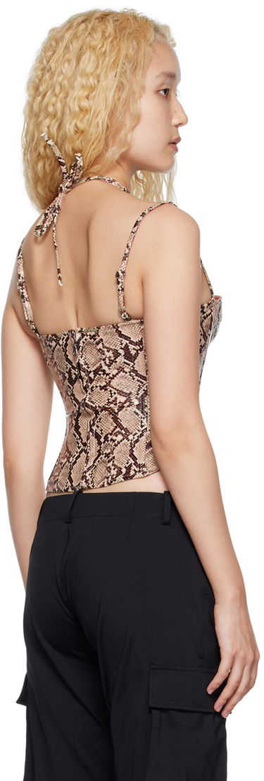 Crop Top Miaou Miaou Aphex Snakeskin Print Halter Tank Top Hnedá | 7046-CL-BPY-PU, 2