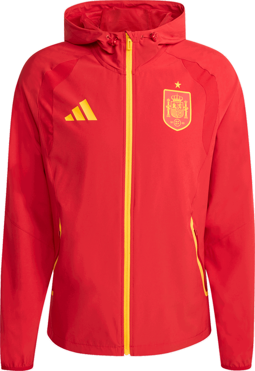Vetrovka adidas Originals Spain Tiro Travel Hooded Windbreaker Jacket Červená | jz2243