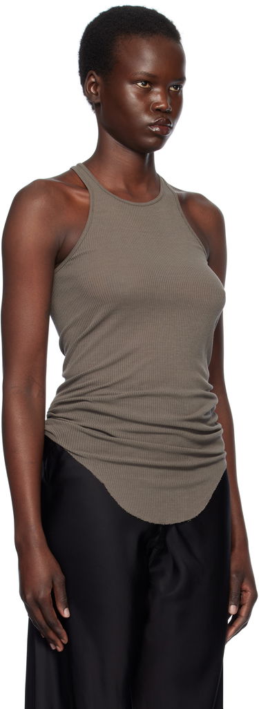 Tielko Rick Owens Rick Owens Hollywood Basic Rib Tank Top Hnedá | RP01E7101 RC, 1