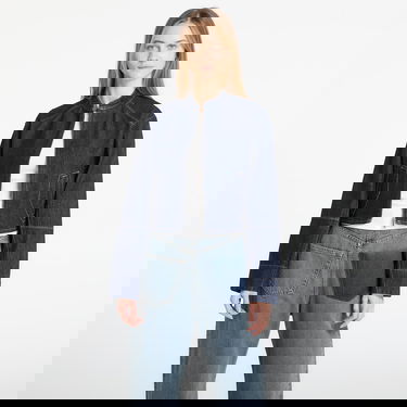 Bunda CALVIN KLEIN Cropped Stand Collar Zip Denim Jacket Navy | LV047E731G N8D, 0