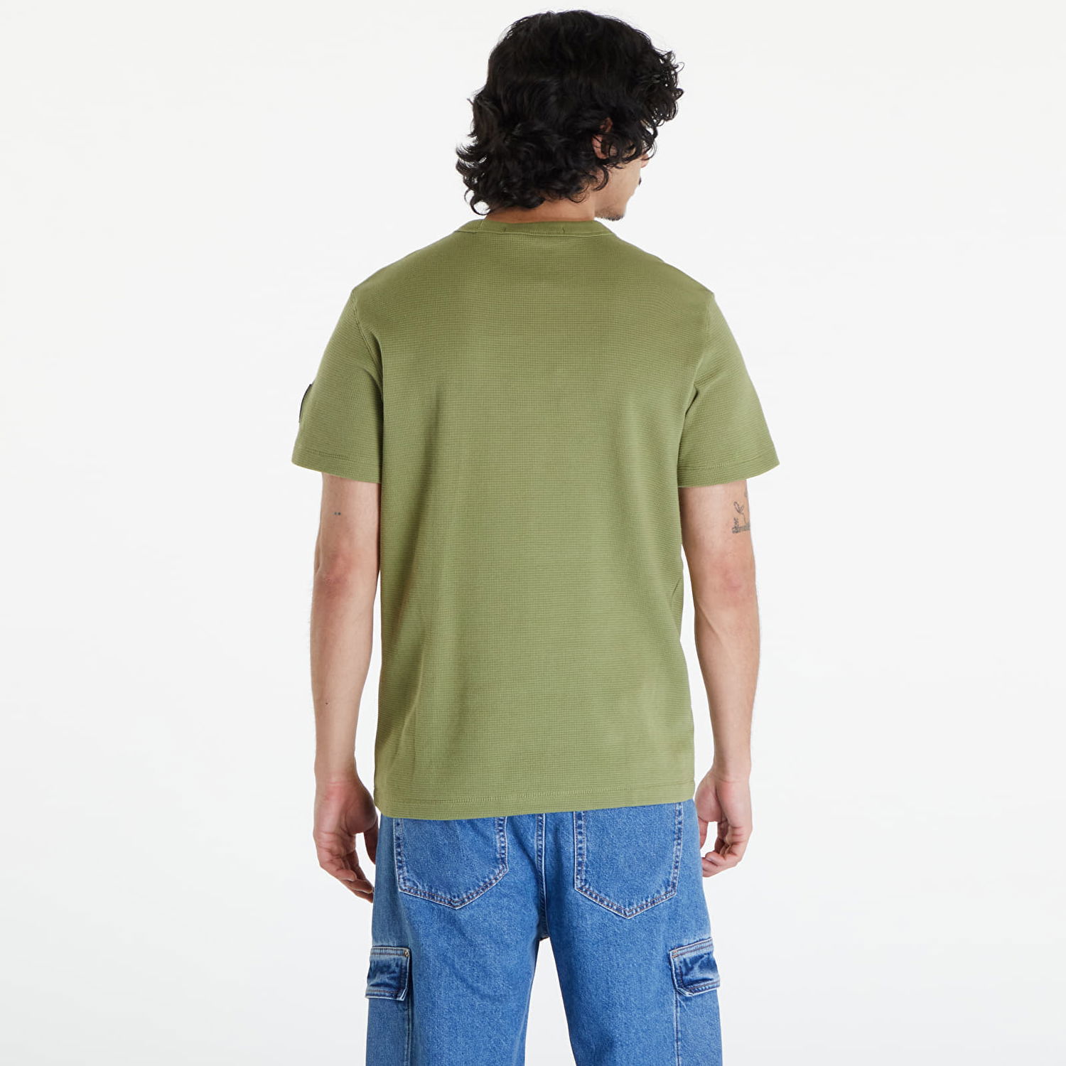 Tričko CALVIN KLEIN Cotton Waffle T-Shirt Dark Juniper Zelené | J30J323489 L9N, 1
