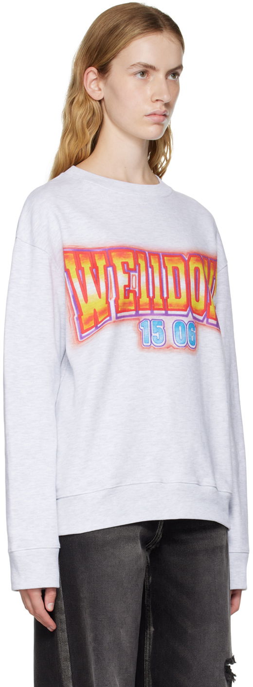 Sveter We11done We11done Crewneck Sweatshirt with Graphic Print Šedá | WD-TS3-22-765-U-GY, 1