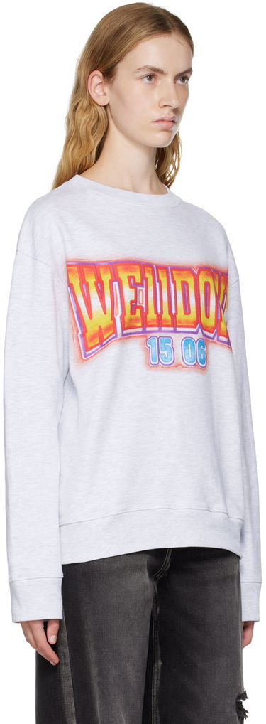 Sveter We11done We11done Crewneck Sweatshirt with Graphic Print Šedá | WD-TS3-22-765-U-GY, 1