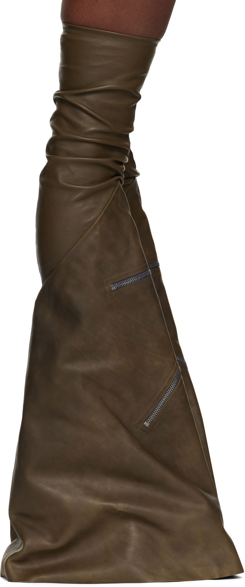 Ponožky Rick Owens Rick Owens Porterville Cargowedge Leather Boots Zelené | RR02D6849 LSLOO