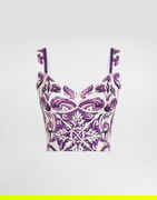 Dolce & Gabbana Majolica-Print Bustier Top