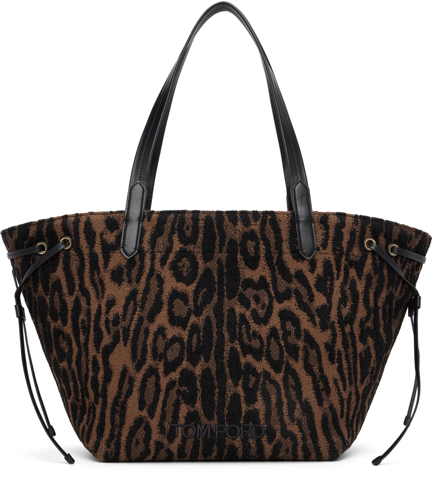 Tote bag Tom Ford Tom Ford Jacquard & Calfskin Large Tote Hnedá | L1876-TSY057G, 0