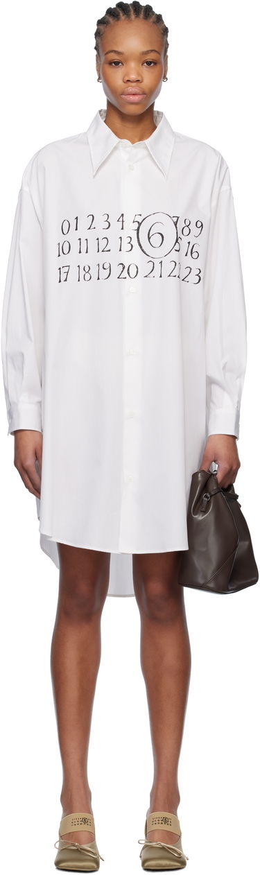 Košeľa Maison Margiela MM6 Maison Margiela Logo Poplin Shirt Minidress Biela | S52CT0787 M35152, 0