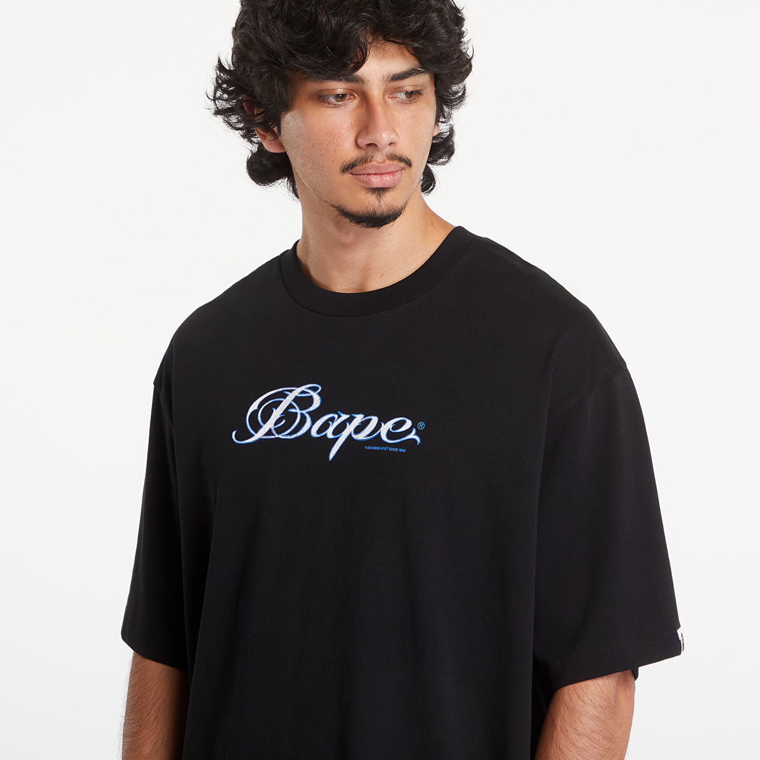 Tričko BAPE A BATHING APE Logo Relaxed Fit Short Sleeve Tee Čierna | 001TEK801316M BLK, 1