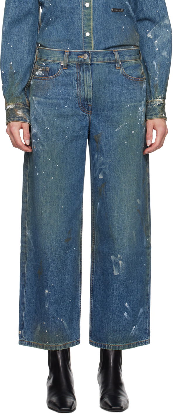 Džínsy Helmut Lang Painted Wide Leg Jeans Modrá | O05DW202, 0