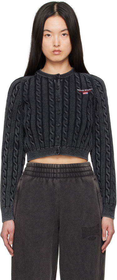 Sveter Alexander Wang Alexander Wang.t Cable-Knit Cropped Cardigan Čierna | 4KC2251050, 0