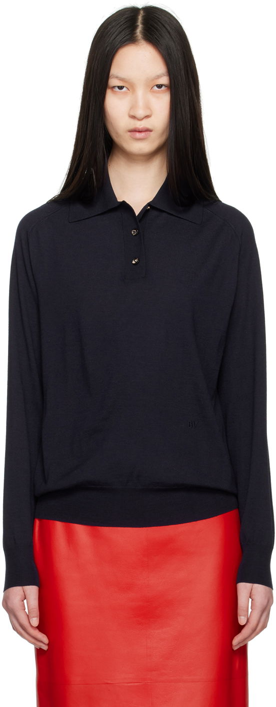 Polo tričko Bottega Veneta Polo With Exposed Seam Navy | 792419 V4BF0, 0