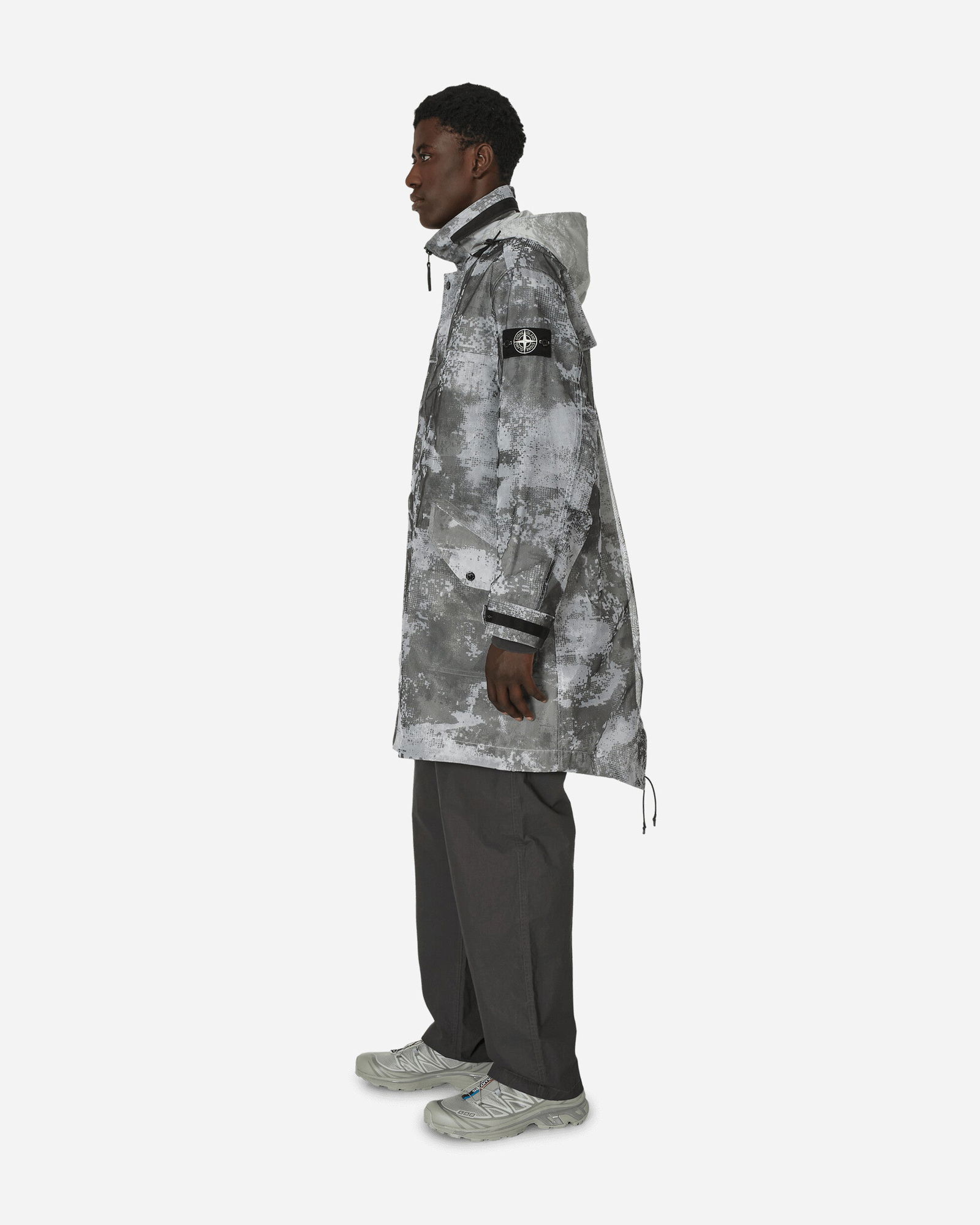 Dissolving Grid Camo Mesh Nylon Coat