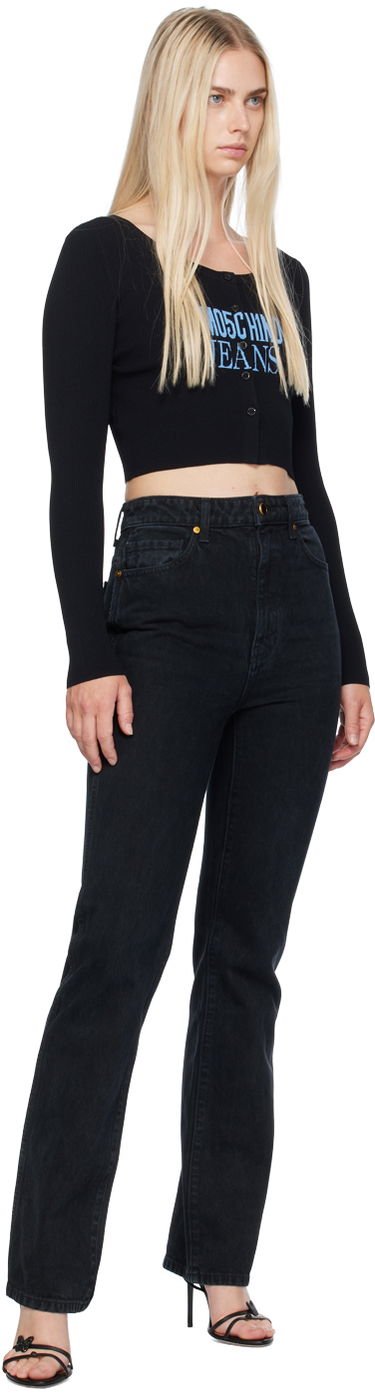 Sveter Moschino Jeans Ribbed Knit Cardigan Čierna | 242K10927, 3