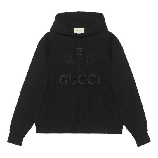 Mikina Gucci Tennis Embroidered Hoodie Čierna | 560502-XJBCQ-1000