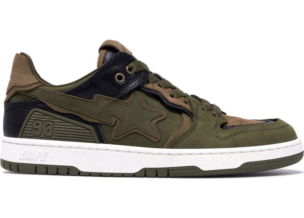 Tenisky a topánky BAPE A Bathing Ape Sk8 Sta #6 Olive Drab Zelené | 1K30-191-313-OLD/001FWK301313M-OLD, 0